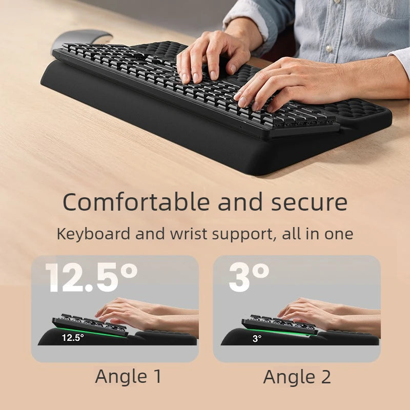 Ergonomic Memory Foam Wrist Rest Gaming Keyboard Holders with Elbow Support Anti-Slip Office Desk Wrist Pad Typing Comfort Rest