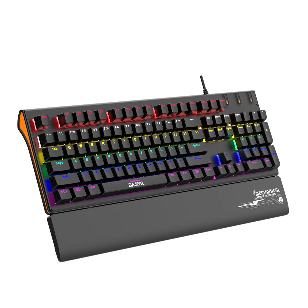 BAJEAL K600 Ergonomic Computer Colorful RGB Gaming Desk Gamer Wrist Palm Rest Wired Gaming Mechanical Keyboard With Wrist Suppor