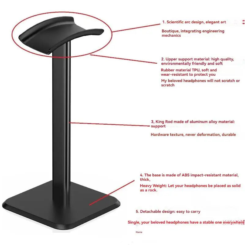 Universal Headphone Stand Plastic Headset Holder Black/White Supporting Flexible Headrest Fashion Headphone Hanger Mobile Phone