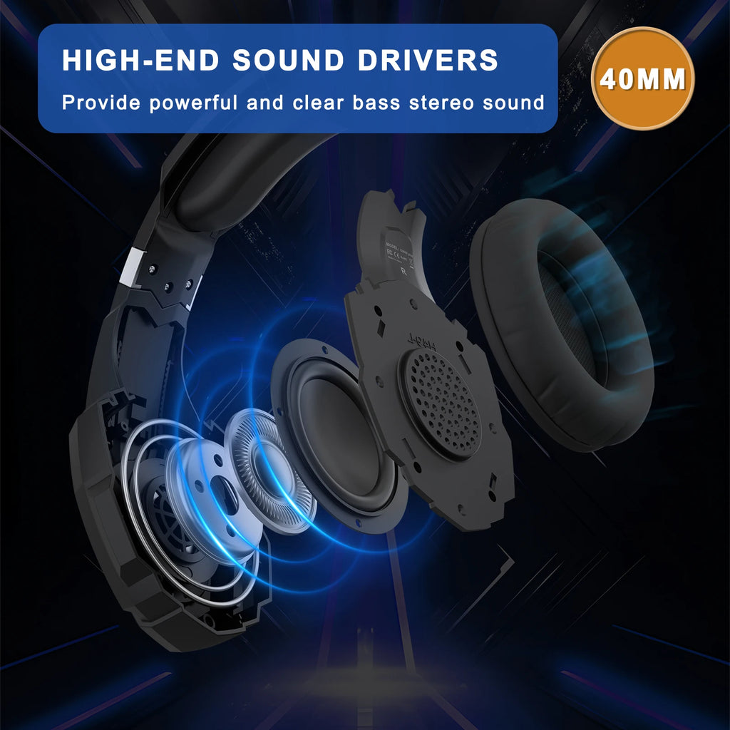 Over-Ear Wired Gaming Headphones with Microphone Esports Gear Multimedia Headset for Gaming