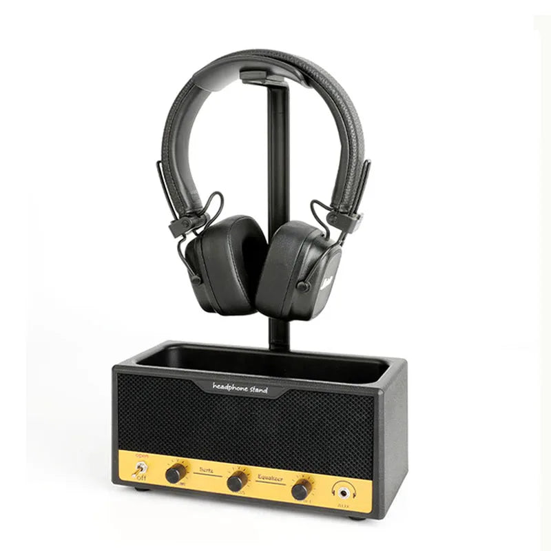 Multifunctional Headphone Stand With Storage - Wide Curved Gaming Headset Holder, Desktop Organizer For Space Saving