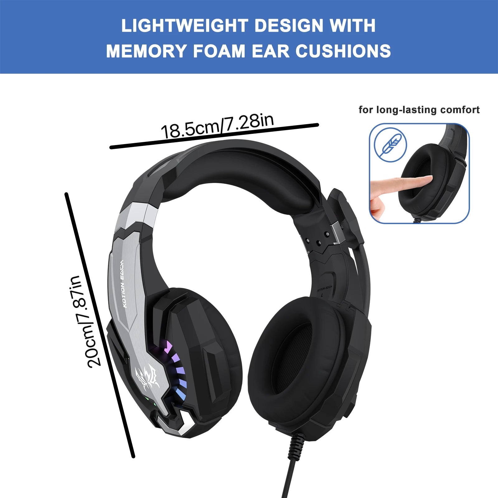 Over-Ear Wired Gaming Headphones with Microphone Esports Gear Multimedia Headset for Gaming