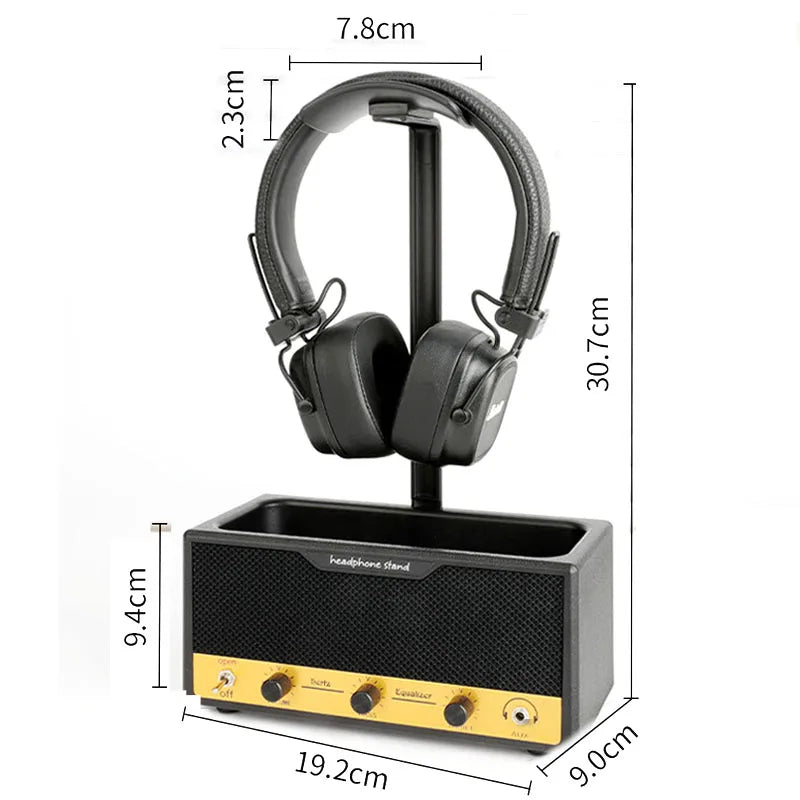 Multifunctional Headphone Stand With Storage - Wide Curved Gaming Headset Holder, Desktop Organizer For Space Saving