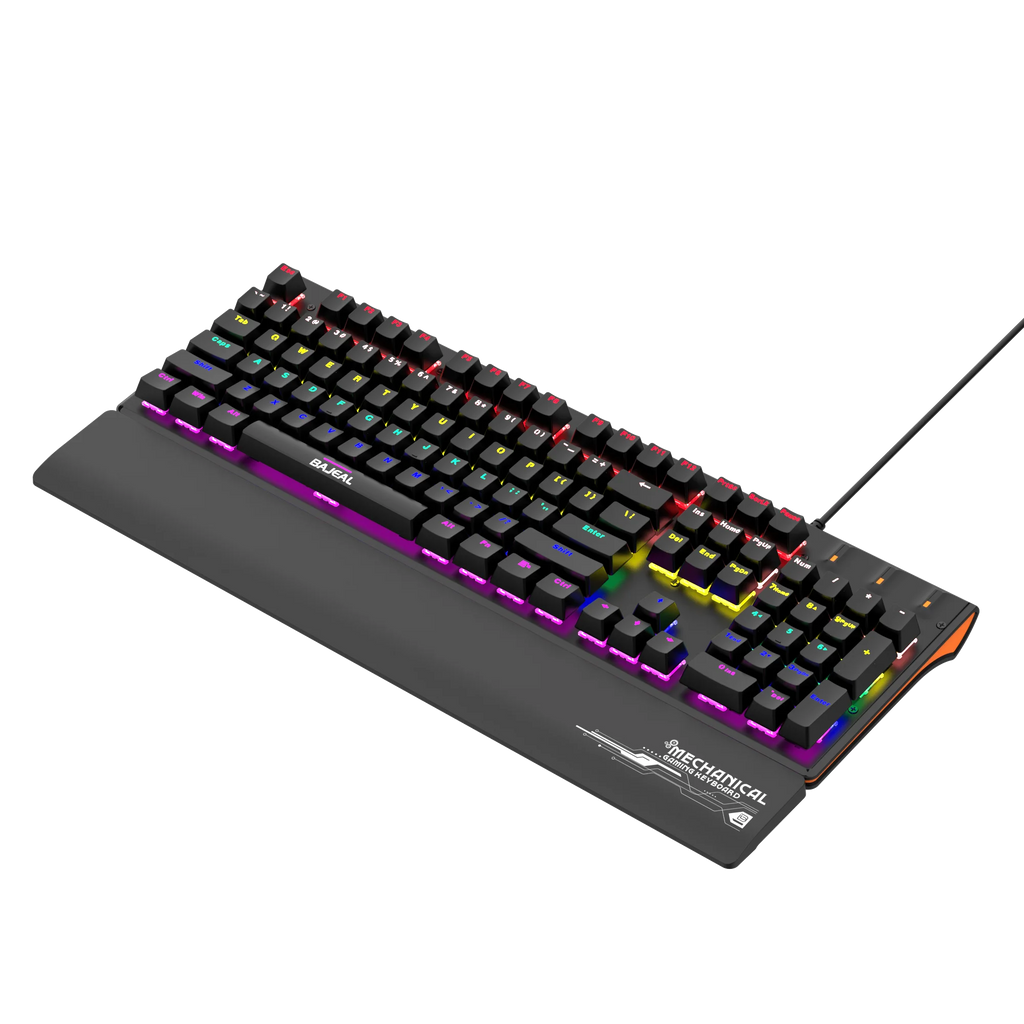 BAJEAL K600 Ergonomic Computer Colorful RGB Gaming Desk Gamer Wrist Palm Rest Wired Gaming Mechanical Keyboard With Wrist Suppor