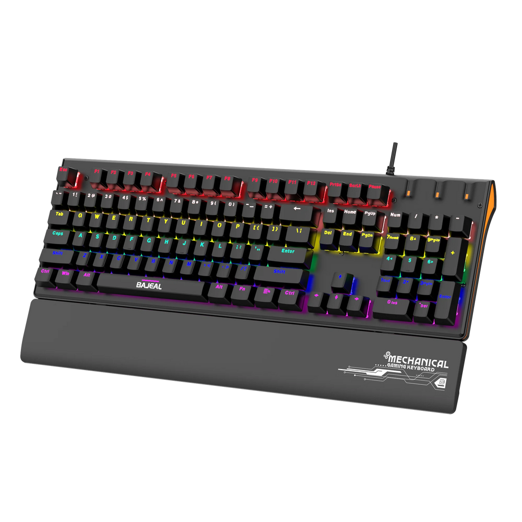 BAJEAL K600 Ergonomic Computer Colorful RGB Gaming Desk Gamer Wrist Palm Rest Wired Gaming Mechanical Keyboard With Wrist Suppor
