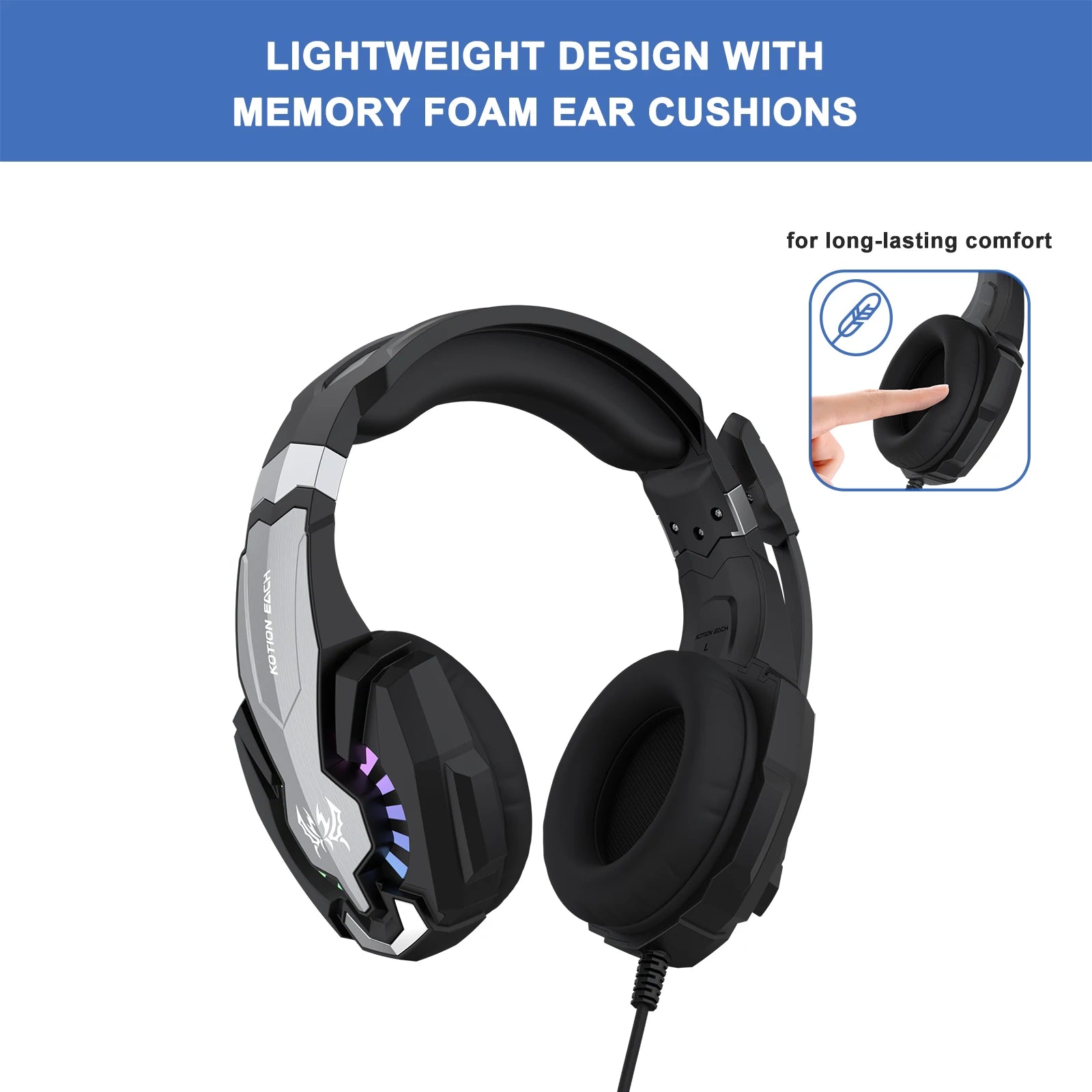 Over-Ear Wired Gaming Headphones with Microphone Esports Gear Multimedia Headset for Gaming
