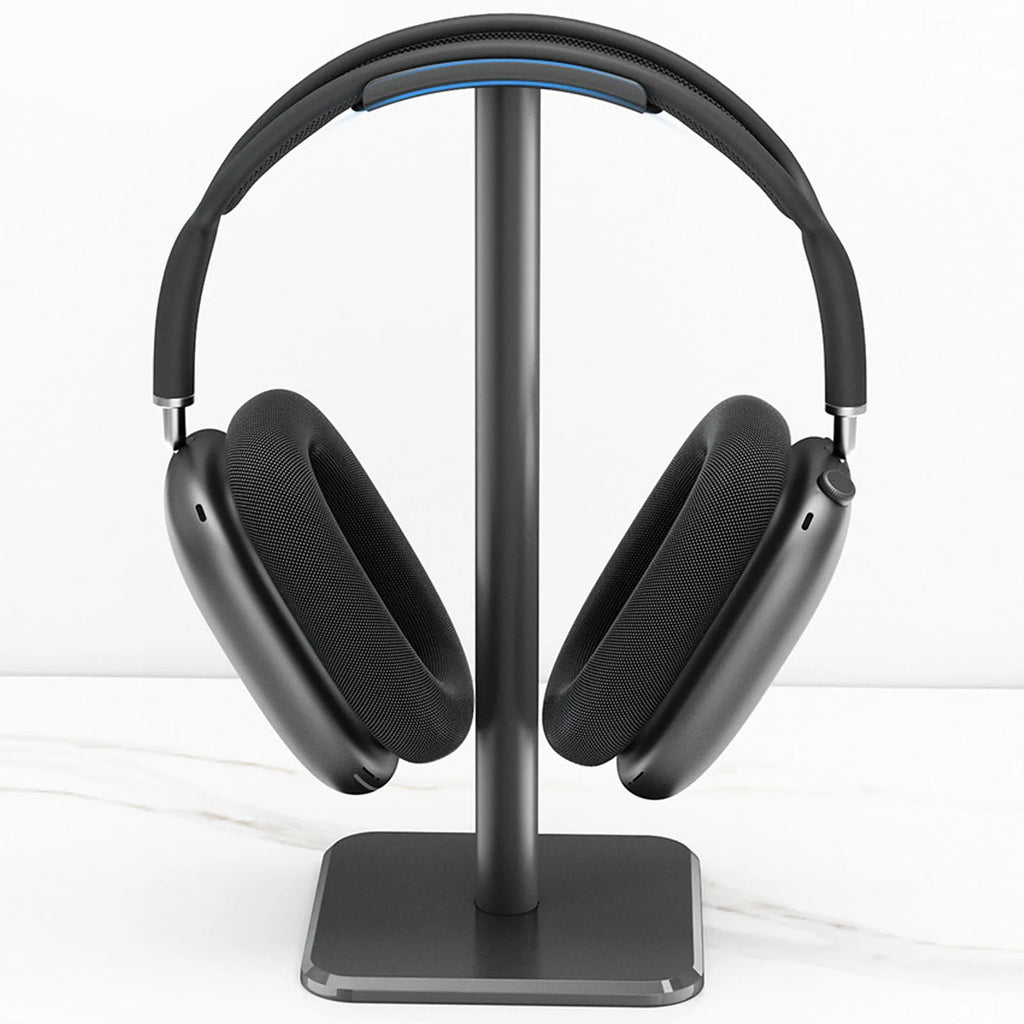 Headphone Stand Rounded Corner Anti Slip Base TPU Tray Sturdy Metal Bar Headset Holder for Home Gaming Office